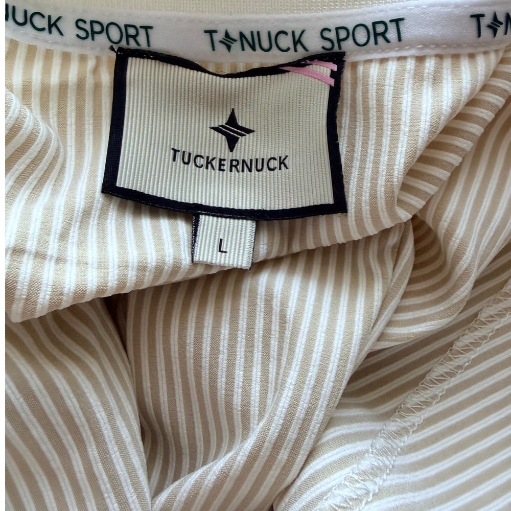 Tuckernuck Sport Sleeveless Shift Dress Size L Beige Collared Golf Resort NWT - Picture 6 of 7
